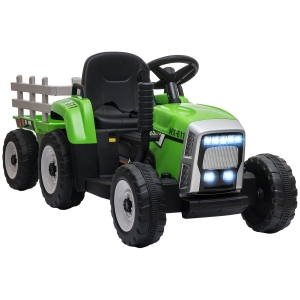 Qaba 12V Kids Ride on Forklift Car with Tent, 360° Rotation