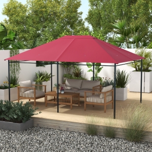 Outsunny Gazebo Replacement Canopy | 13.1' X 9.8' 2-Tier Top | UV & Water Resistant