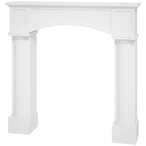 HOMCOM Modern Fireplace Mantel, Freestanding Fireplace Surround for Electric Fireplaces, 43.3" W x 39.8" H, White