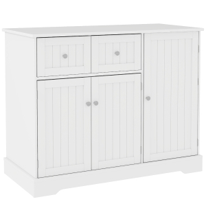 PawHut Cat Litter Box Enclosure with Drawers, Storage, Anti-tip Kit, 39" x 18" x 31.5", White