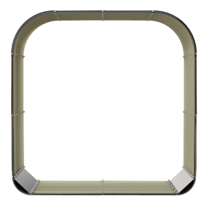 Outsunny Wood Shed Galvanized Steel Firewood Storage Rack with Rubberized Edge for Safety, 4.7' x 1.4' x 4.7'