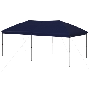 Outsunny 10' x 19' Pop Up Canopy with Easy Up Steel Frame, 3-Level Height Adjustable Event Party Tent with Carrying Bag