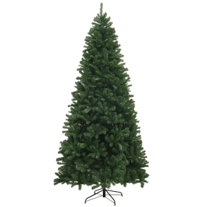 HOMCOM 9ft Artificial Christmas Trees with 2132 Branch Tips, Auto Open and Steel Base, Green