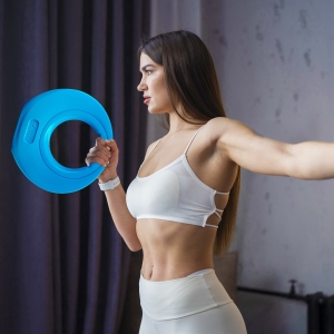 Soozier 22lbs Kettlebell, Kettle Bell with Wide Handle for Home Gym Weight Lifting and Strength Training, Light Blue