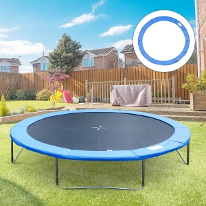 Soozier 14FT Trampoline Pad Replacement, Φ168" Spring Cover, Water-Resistant Universal Round Trampoline Safety Pad, No Holes for Pole, Blue