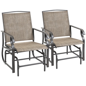 Outsunny Glider Chair w/Center Table Patio Double Rocking