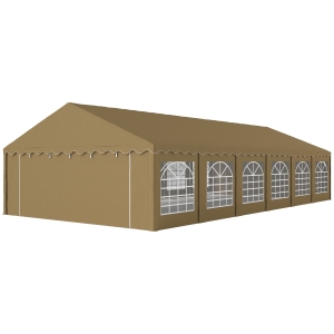 Outsunny 20' x 40' Party Tent, Outdoor Canopy Tent with Removable Sidewalls, 12 Windows for Parties, Wedding, Events, BBQ, Brown