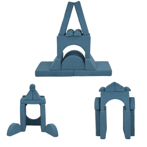 Qaba 12 Pcs Foam Climbing Blocks for Toddlers, Indoor Soft Play Equipment for Boys and Girls, Blue