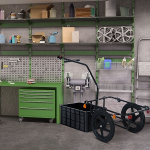 Aosom Multi-Functional Bike Trailer Steel Large Bike Luggage Cart Carrier Black