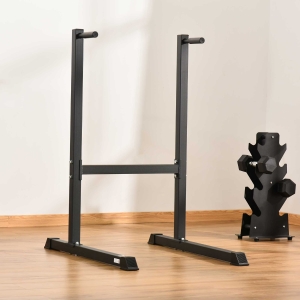 Soozier Dip Station with Padded Handles, Multifunctional Fitness Training Dip Bar for Indoor Home Gym Workout, Black