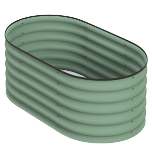 Outsunny 3.4' x 2' x 1.4' Galvanized Raised Garden Bed Kit, Metal Planter Box with Safety Edging, Green