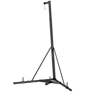 Soozier Foldable Punch Bag Stand, Height Adjustable Heavy Bag Stand with Weighted Base, Free Standing for Home Gym, Stand Only