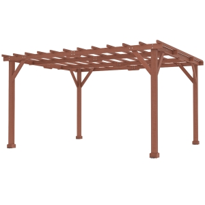 Outsunny 11' x 12.5' Outdoor Wood Pergola with Grape Trellis for Patio, Deck, Backyard, Lawn