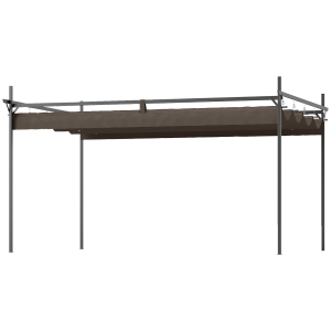 Outsunny 10' x 13' Metal Retractable Pergola Canopy, Outdoor Pergola for Garden, Patio, Backyard, Deck, Brown