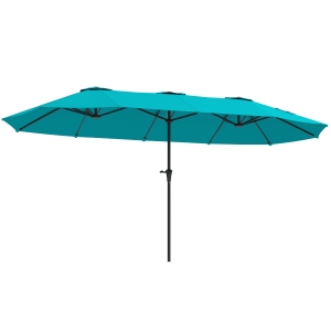 Outsunny 13 ft. Extra Large Patio Umbrella with Easy Crank Handle, Vents for Outdoor, Patio, UPF30+, Navy Blue