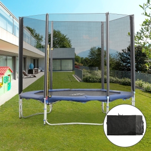 Soozier 8FT Round Trampoline Enclosure Net Outdoor Bounce Safety Net Replacement for 6 Poles Black