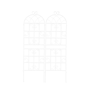 2 Pack Rustproof Metal Garden Flower Trellis with Easy Assembly, Outdoor Climbing Plant Support, 40" L x 71" H, Cream White