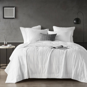Down Alternative Blanket with Cool Touch, OEKO-TEX Certified, Machine Washable, Designed for Full, Queen Beds, 90" L x 90" W x 0.25" H, White