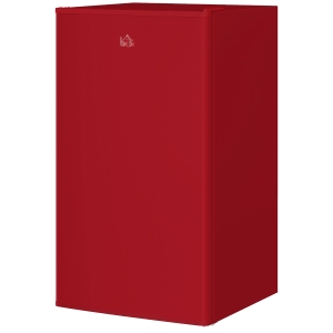 HOMCOM 3.2 Cu.Ft Mini Fridge with Freezer, Single Door Compact Refrigerator with Adjustable Thermostat, Reversible Door, Red