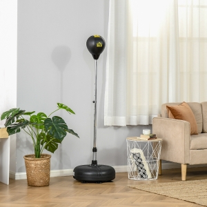 Soozier Reflex Bag with Stand, Freestanding Punching Bag Set with Speedball and Gloves, 52.4" -59.4" Adjustable Height