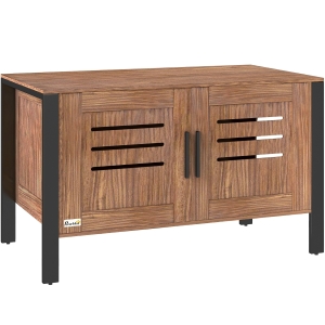 PawHut Cat Litter Box Enclosure with Tall Legs, Scratching Board, Dark Brown, 31.5"L x 17.7"W x 19.7"H