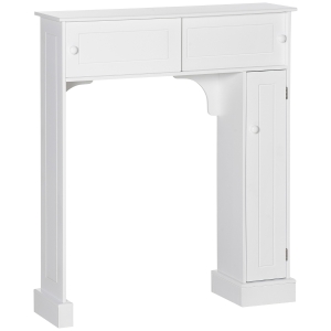 HOMCOM Over The Toilet Bathroom Cabinet, Freestanding Bathroom Storage Organizer with Adjustable Shelves, Toilet Rack, White