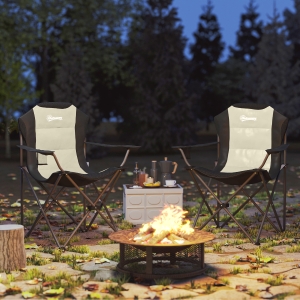 Outsunny Patio Double Glider Outdoor Steel Sling Fabric