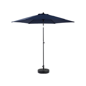 9ft Outdoor Patio Umbrella with Push Button Tilt and Crank, Market Umbrella with 6 Steel Ribs, 104" L x 104" W x 98.5" H, Navy Blue