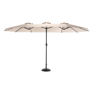 14.8 ft Double-Sided Outdoor Patio Umbrella with Convenient Crank System, Large Rectangular Design with Sturdy Steel Frame, 178.5" L x 105'' W x 100.5" H, khaki