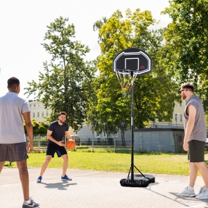 HOMCOM Basketball Hoop and Stand with Weight Base and Wheels, 5.2-6.9ft Height Adjustable, Black