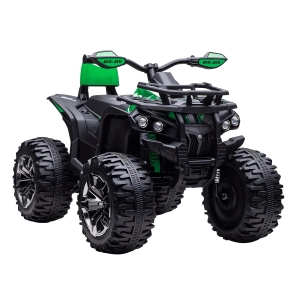 Aosom 12V 4 Wheeler Kids ATV with Music, Headlights for 37-60 Months Boys and Girls, Green