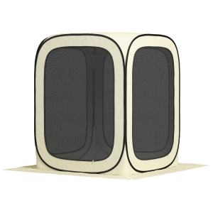 Outsunny 6 x 6ft Pop Up Screen Tent, UPF50+ Portable Camping Gazebo Screen House with Carry Bag, Beige