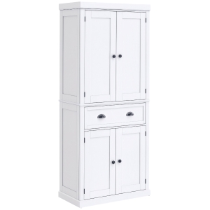HOMCOM Freestanding Modern Farmhouse 4 Door Kitchen Pantry