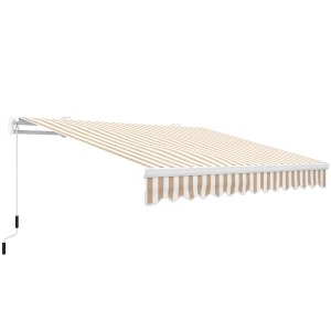 Outsunny 13' x 8' Manual Retractable Sun Shade Patio Awning