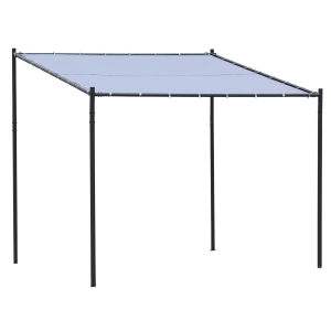 Outsunny 9' x 10' Outdoor Pergola with Canopy, Patio Sun Shade Shelter Grill Gazebo, for Garden, Backyard, Lawn, Poolside, Gray