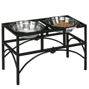 Supreme Dog Bowl & Bone 2点セット PawHut Dog Food Bowl Pet Elevated Feeding Station 13.8
