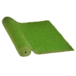 Outsunny 10' x 3' Artificial Turf Grass with Simulated Look & Feel UV Protection, & Drain Holes for Rain, 1.25" Height