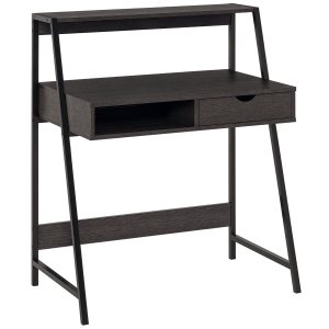 HOMCOM Home Office desk, Computer Desk for Small Spaces, Study Table with Drawer and Storage Shelves, Charcoal Gray