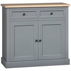 HOMCOM Sideboard Buffet Cabinet, Coffee Bar Cabinet with 2 Drawers and Double Door Cupboard for Kitchen, Living Room, Entryway, Dark Gray