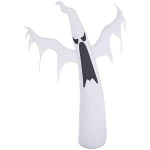 HOMCOM 6' Tall Halloween Inflatables Outdoor Decorations White Ghost, Light Up Blow Up Yard Decor with LED Light and Fan Indoor Outdoor for Garden, Lawn, Party, Holiday