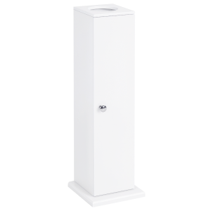 HOMCOM Small Toilet Paper Cabinet, Bathroom Corner Cabinet with Doors and Shelves for Paper Shampoo, White