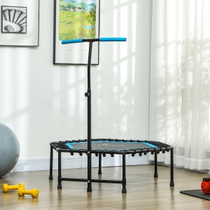 Soozier 45" Rebounder Trampoline for Adult, Quiet Bungee Rebounder with Adjustable Handle, Blue