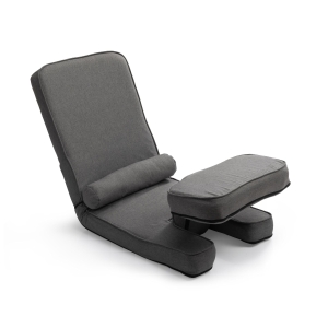 Folding Sofa Bed for living room, Built-in Lumbar Support, Gaming Floor Chair with 5-Position Back Support, 19" L x 62" W x 4" H, Grey