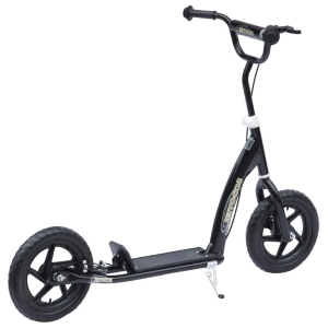 HOMCOM Kick Scooter for Kids 5-12 Years Old with Adjustable Height Handlebar, Non-slip Footplate, Big Wheels, Rear Brake, Black