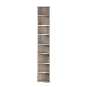 8-Tier Adjustable Slim Bookshelf with Adjustable Shelves, Anti-Tip Hardware, Detachable Cabinets for Living Room, 11.5" L x 9.5" W x 71" H, Gray