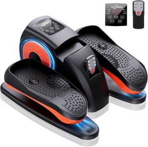 Under-Desk Electric Elliptical for Seniors – Portable Quiet Seated Pedal Exerciser with 12 Speeds & Remote Control