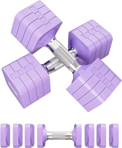 Adjustable Dumbbell Pair — 15/20/40/50 LB Options, Space-Saving Free Weights for Men & Women Home Gym Strength Training