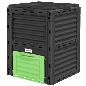 Outsunny Garden Compost Bin 80 Gallon Outdoor Large Capacity Composter Fast Create Fertile Soil Aerating Box, Green