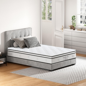 12'' Full Size Hybrid Mattress, Memory Foam & Pocket Springs, CertiPUR-US Certified, Compressed Delivery, 54x75'', White