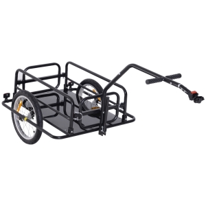 Aosom Foldable Bike Cargo Trailer Cart with Hitch, 88 lbs. Capacity, Black